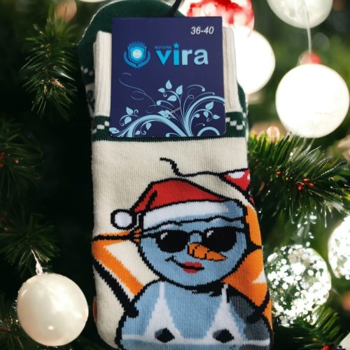 Носки женские утепленные Vira Снеговик